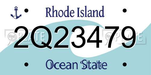 2Q23479 Rhode Island License Plate