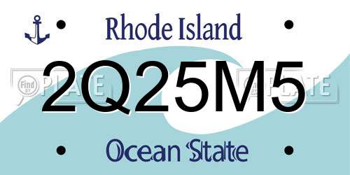 2Q25M5 Rhode Island License Plate