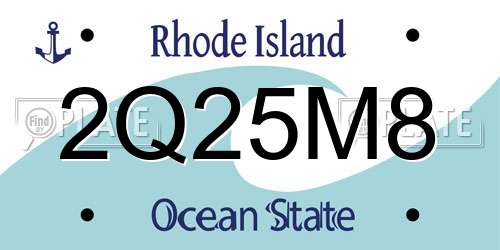 2Q25M8 Rhode Island License Plate