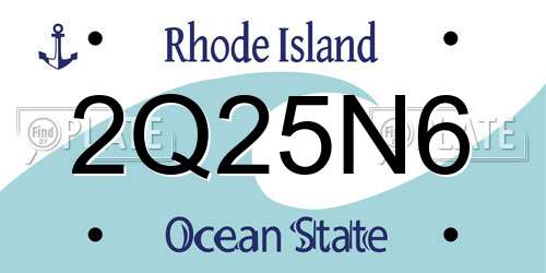 2Q25N6 Rhode Island License Plate