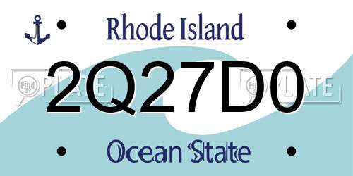 2Q27D0 Rhode Island License Plate