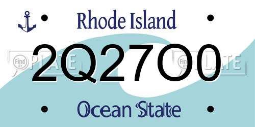 2Q27O0 Rhode Island License Plate