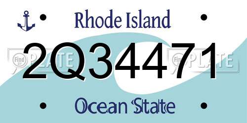 2Q34471 Rhode Island License Plate