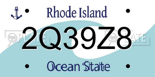 2Q39Z8 Rhode Island License Plate
