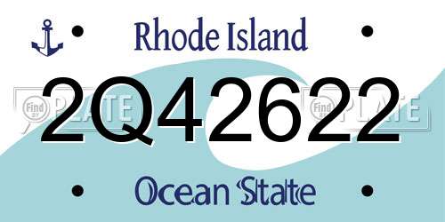 2Q42622 Rhode Island License Plate