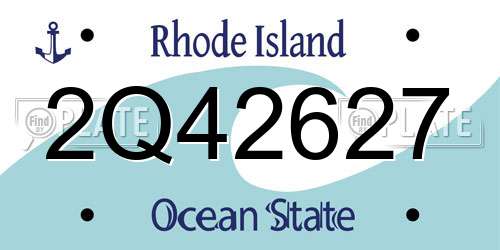 2Q42627 Rhode Island License Plate