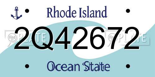 2Q42672 Rhode Island License Plate