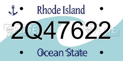 2Q47622 Rhode Island License Plate
