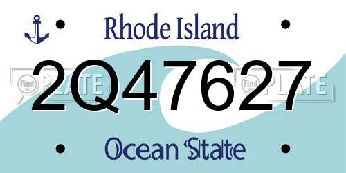 2Q47627 Rhode Island License Plate