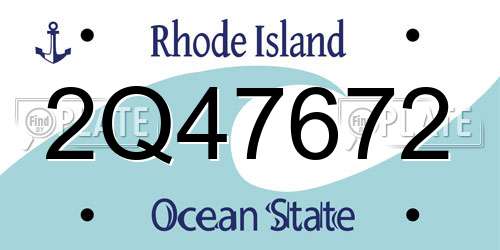2Q47672 Rhode Island License Plate