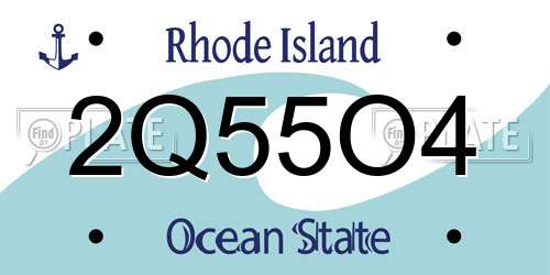 2Q55O4 Rhode Island License Plate