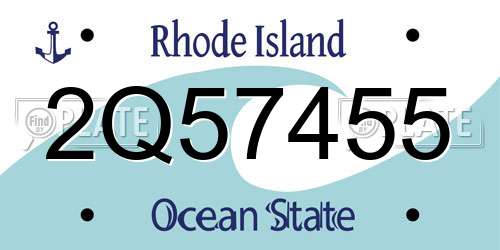 2Q57455 Rhode Island License Plate