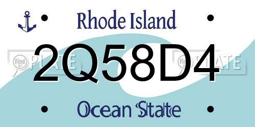 2Q58D4 Rhode Island License Plate