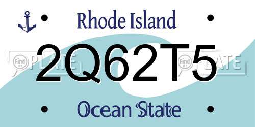 2Q62T5 Rhode Island License Plate
