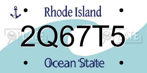 2Q67T5 Rhode Island License Plate