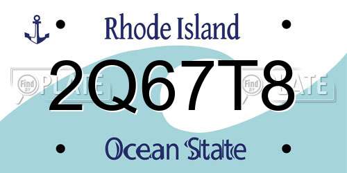2Q67T8 Rhode Island License Plate