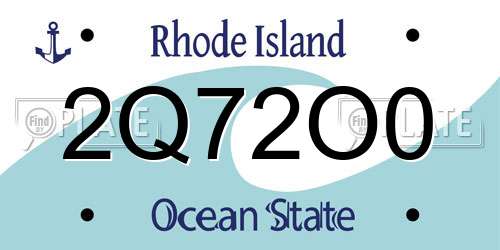 2Q72O0 Rhode Island License Plate