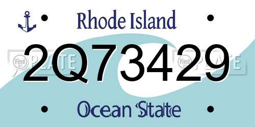 2Q73429 Rhode Island License Plate