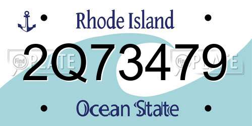 2Q73479 Rhode Island License Plate