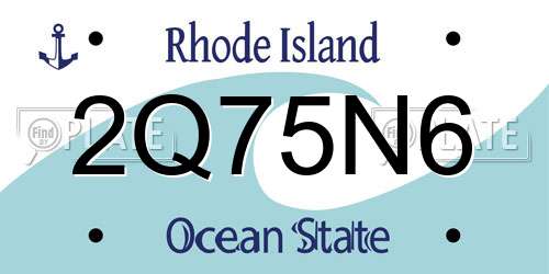2Q75N6 Rhode Island License Plate