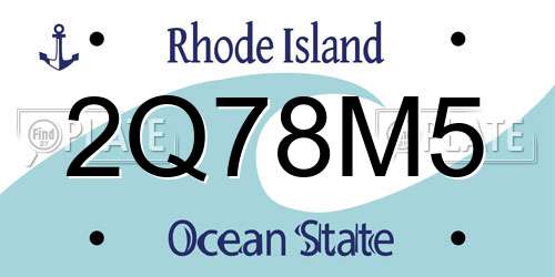 2Q78M5 Rhode Island License Plate