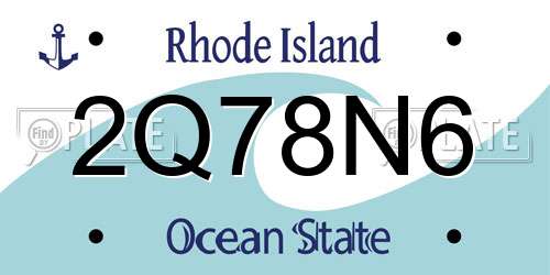 2Q78N6 Rhode Island License Plate