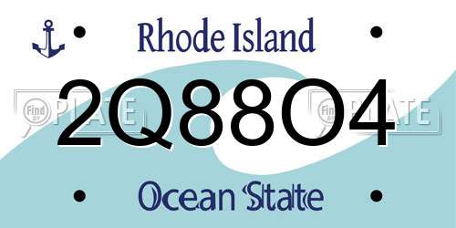 2Q88O4 Rhode Island License Plate