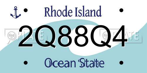 2Q88Q4 Rhode Island License Plate