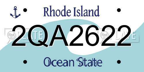 2QA2622 Rhode Island License Plate