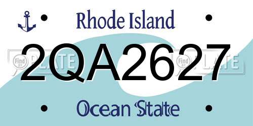 2QA2627 Rhode Island License Plate