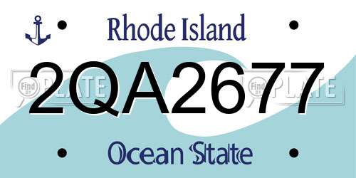 2QA2677 Rhode Island License Plate