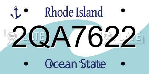 2QA7622 Rhode Island License Plate