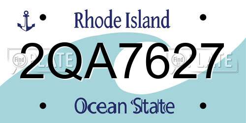 2QA7627 Rhode Island License Plate