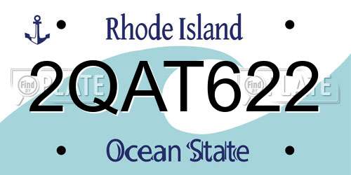 2QAT622 Rhode Island License Plate