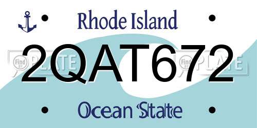 2QAT672 Rhode Island License Plate