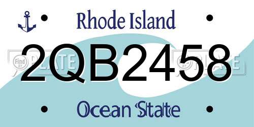 2QB2458 Rhode Island License Plate