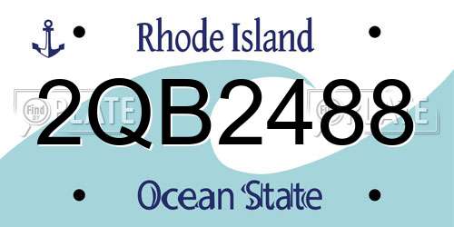 2QB2488 Rhode Island License Plate