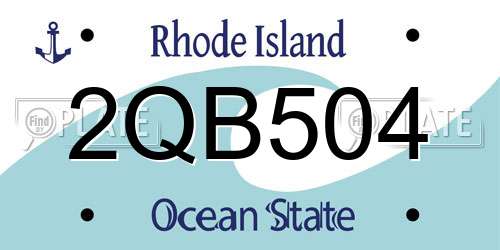2QB504 Rhode Island License Plate