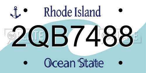 2QB7488 Rhode Island License Plate