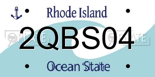 2QBS04 Rhode Island License Plate