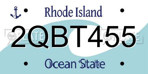 2QBT455 Rhode Island License Plate