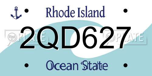 2QD627 Rhode Island License Plate