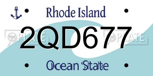 2QD677 Rhode Island License Plate
