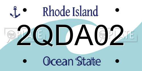 2QDA02 Rhode Island License Plate