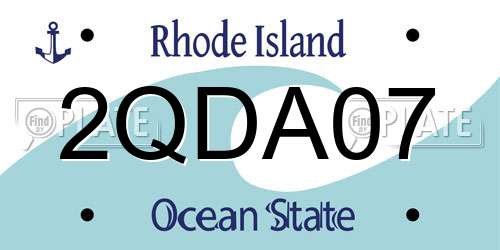 2QDA07 Rhode Island License Plate