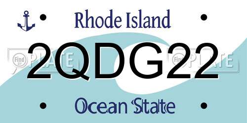 2QDG22 Rhode Island License Plate