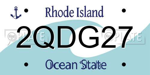 2QDG27 Rhode Island License Plate