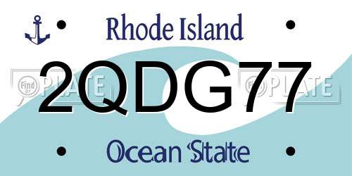 2QDG77 Rhode Island License Plate