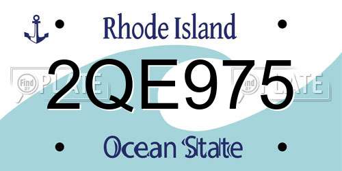 2QE975 Rhode Island License Plate