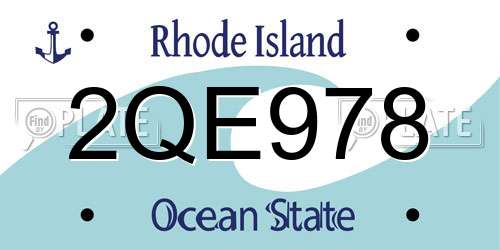 2QE978 Rhode Island License Plate